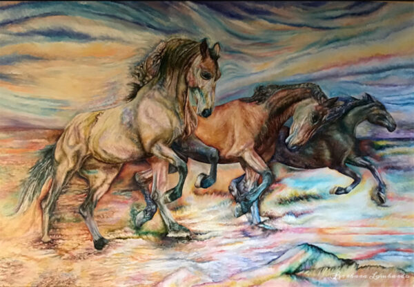 Oil painting Horse painting Cavalli pittura olio su tela pittrice